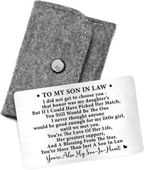 Engraved Metal Wallet Card Inserts for Son, Inspirational Gift for Him