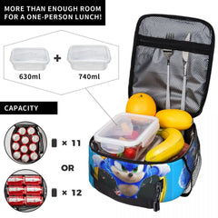 Sonic Hedgehog Insulated Lunch Tote Bag - Portable Cooler Thermal