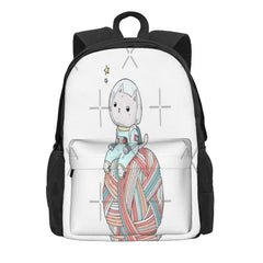 Space Cat On Planet Yarn Ball Backpacks Men's Backpacks Bags For Women