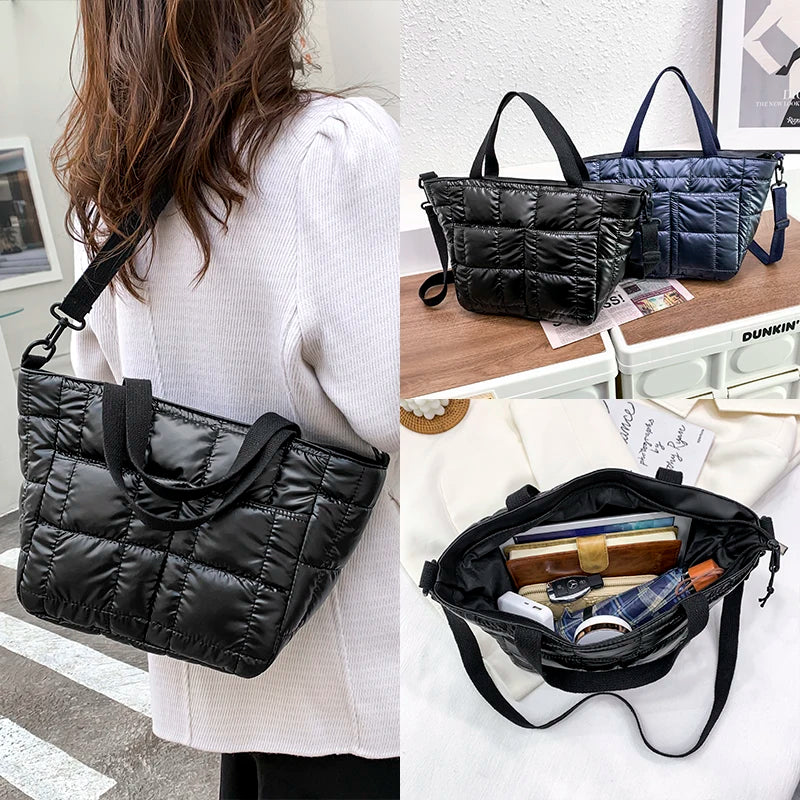 Space Cotton Pad Shoulder Bags Nylon Tote Bag Crossbody Bag