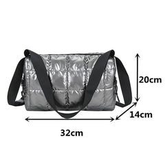 Quilted Silver Crossbody Bag Women Shoulder Bags