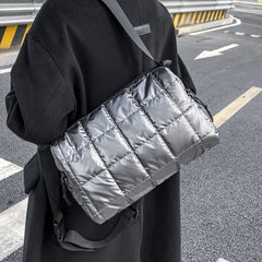 Quilted Silver Crossbody Bag Women Shoulder Bags