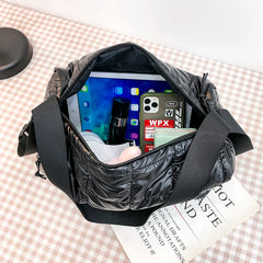 Quilted Silver Crossbody Bag Women Shoulder Bags