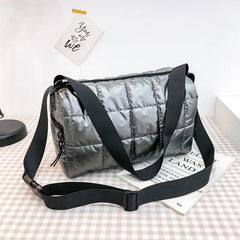 Quilted Silver Crossbody Bag Women Shoulder Bags