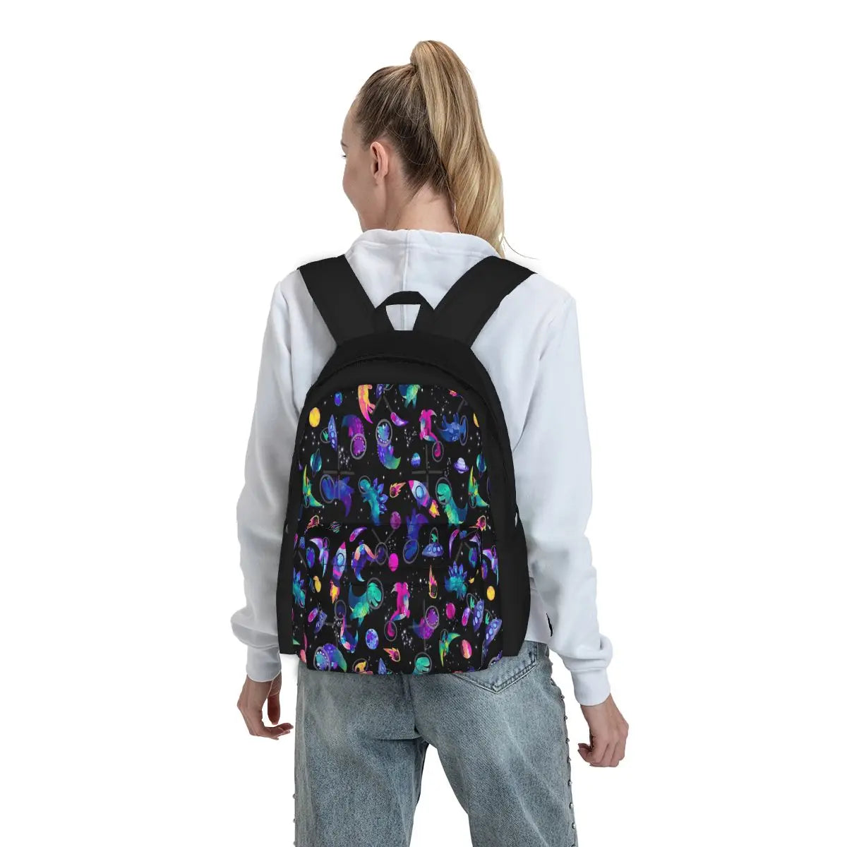 Space Dinosaur Astronauts Watercolor Backpacks Men Women