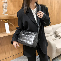 Nylon Cotton Shoulder Bag Flap Purse Handbag