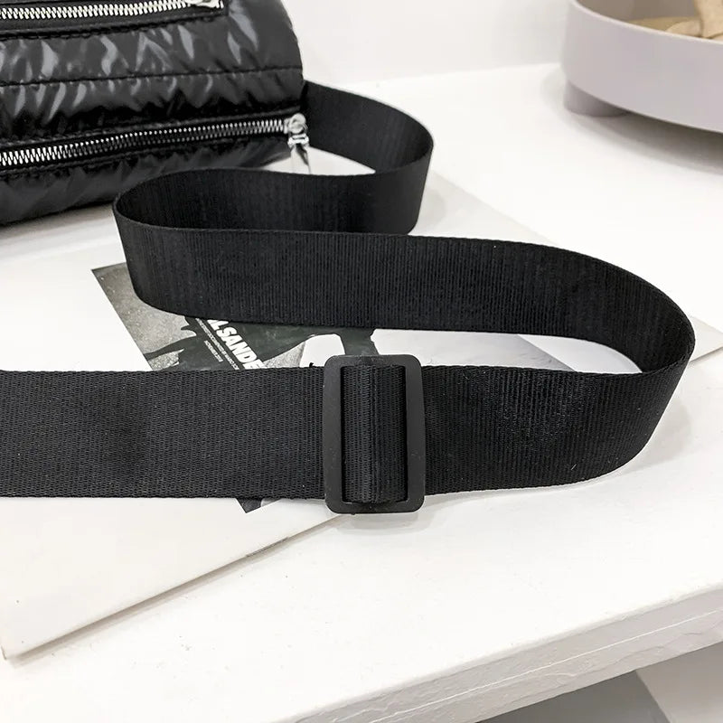 Nylon Cotton Shoulder Bag Flap Purse Handbag