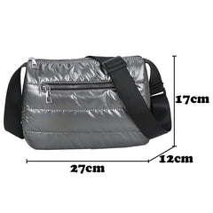 Nylon Cotton Shoulder Bag Flap Purse Handbag