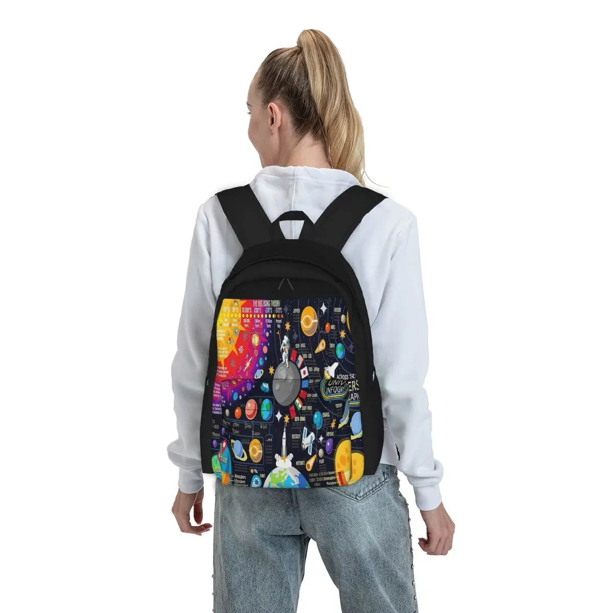 Space Universe Infographics Big Bang Backpacks Men's Backpacks Bags For Women