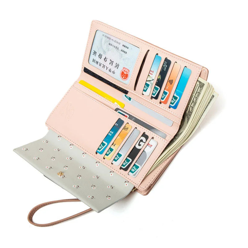 Women's Multi-functional Long Wallet with Wrist Strap