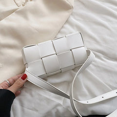 Woven Leather Women's Handbag Small Messenger Bag