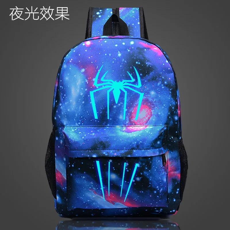 Spider-Man School Bag Luminous Laptop Backpack Superhero Capacity Mochilas