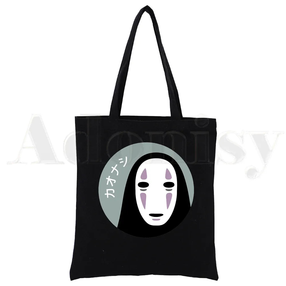 Spirited Away Canvas Print Shopping Bags Girls Life Casual Pacakge Hand Bag