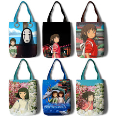 Spirited Away Canvas Tote Bag Large Capacity Shoulder Handbag