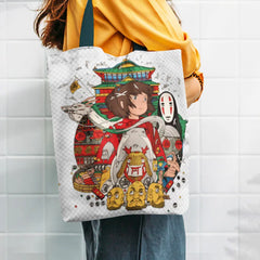 Spirited Away Shoulder Bags Tote Shopping Bag Women Canvas Faceless Print