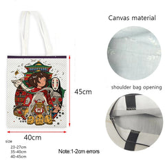Spirited Away Shoulder Bags Tote Shopping Bag Women Canvas Faceless Print
