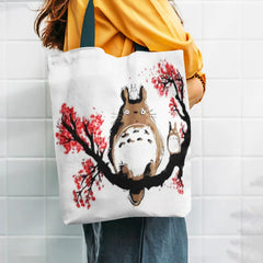 Spirited Away Shoulder Bags Tote Shopping Bag Women Canvas Faceless Print