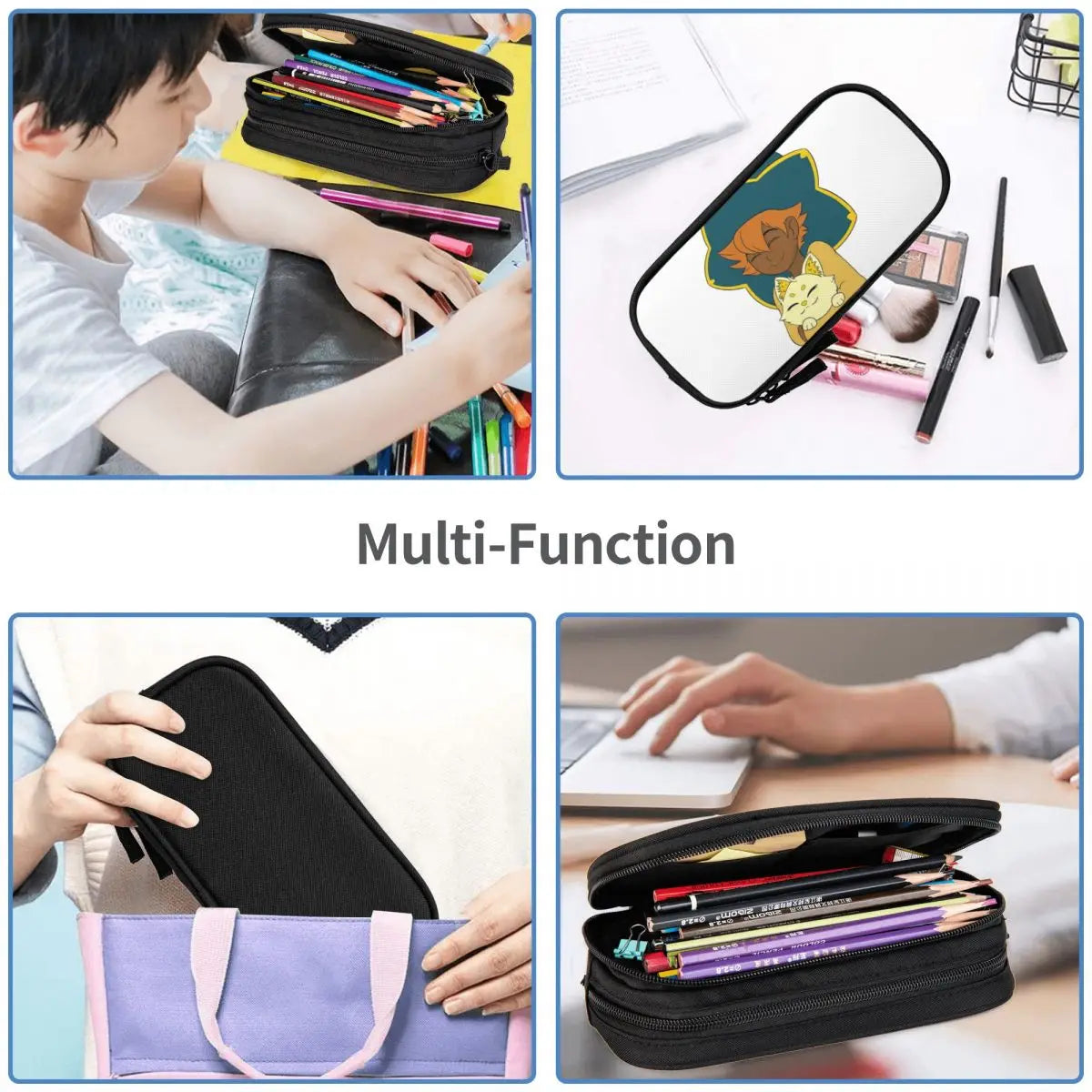 Anime School Pen Bag, Zipper Stationery Case, Gift