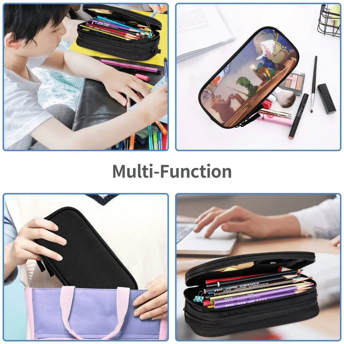 Anime Zipper Pen Bag Student School Stationery Gift