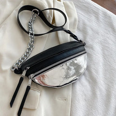 Nylon Chest Bag Chain Crossbody Bags Women Shoulder Waist Pack