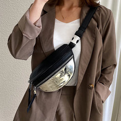 Nylon Chest Bag Chain Crossbody Bags Women Shoulder Waist Pack
