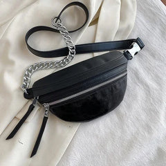 Nylon Chest Bag Chain Crossbody Bags Women Shoulder Waist Pack