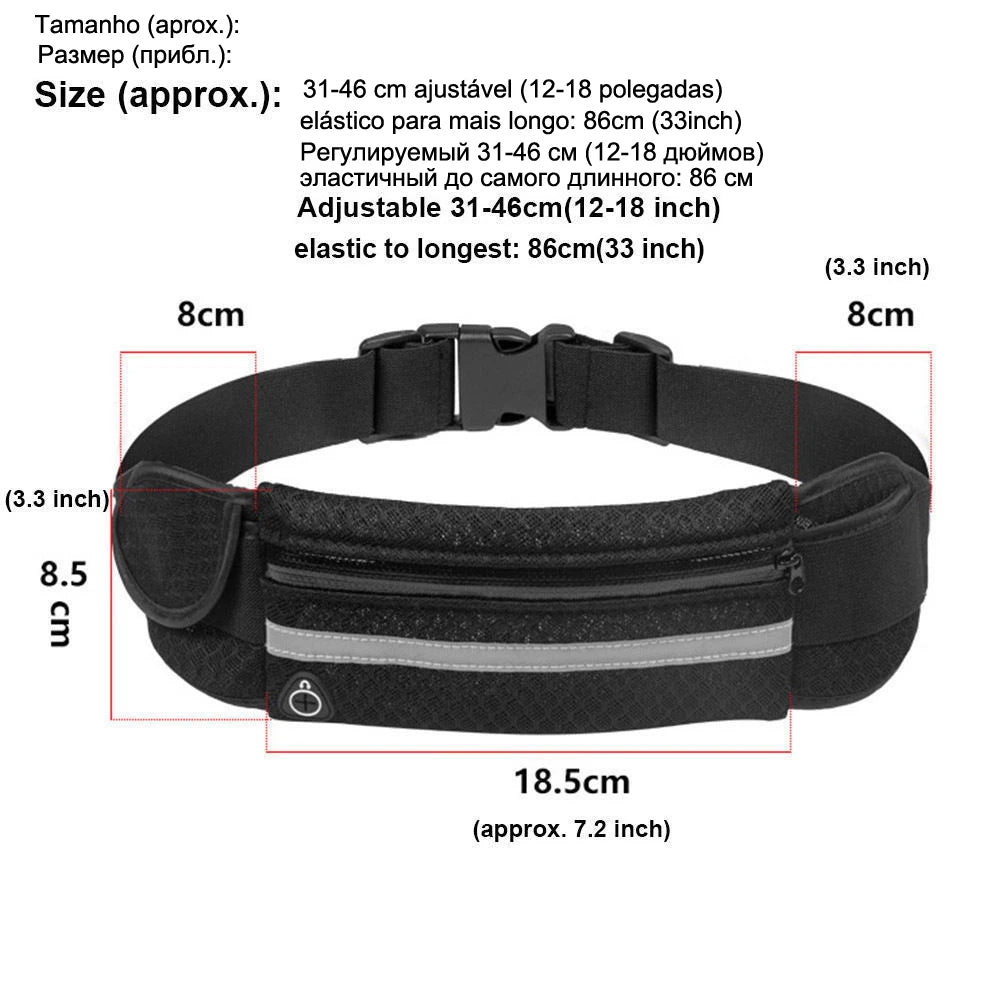 Waterproof Running Fanny Pack Waist Belt Bag for Men Women