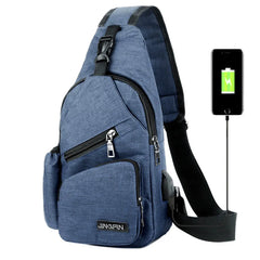Women's Sport USB Charging Crossbody Bag Nylon Shoulder Bag for Short Trip