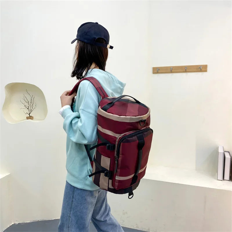 Women's Sports Bag Large Capacity Handbag Waterproof Gym Duffle Backpack