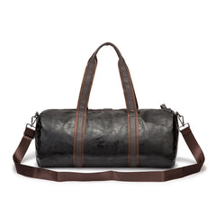 Men's Brown Leather Gym Bag Yoga Travel Duffel Shoulder Luggage