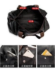 Men's Brown Leather Gym Bag Yoga Travel Duffel Shoulder Luggage