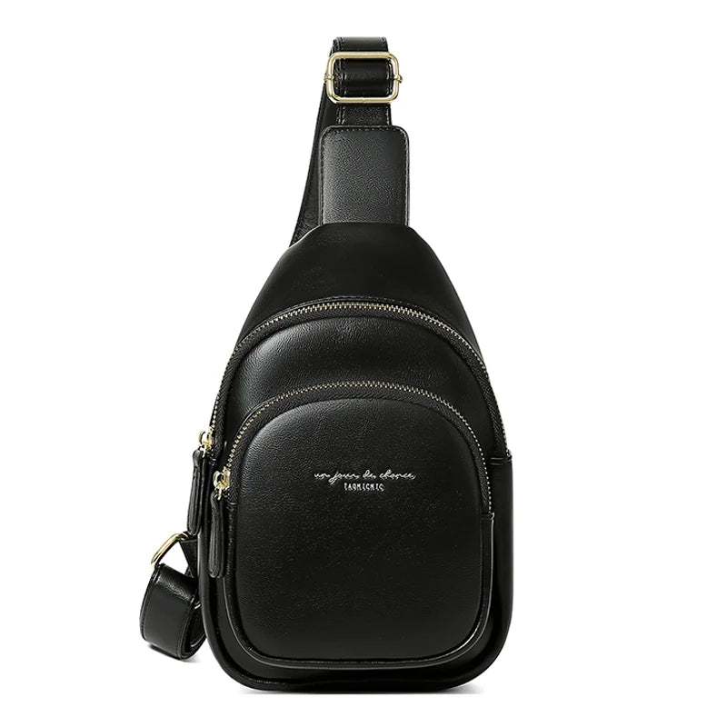 Women's Sports Casual PU Leather Waist Pack Crossbody Bag