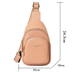 Women's Sports Casual PU Leather Waist Pack Crossbody Bag