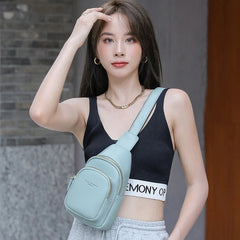 Women's Sports Casual PU Leather Waist Pack Crossbody Bag