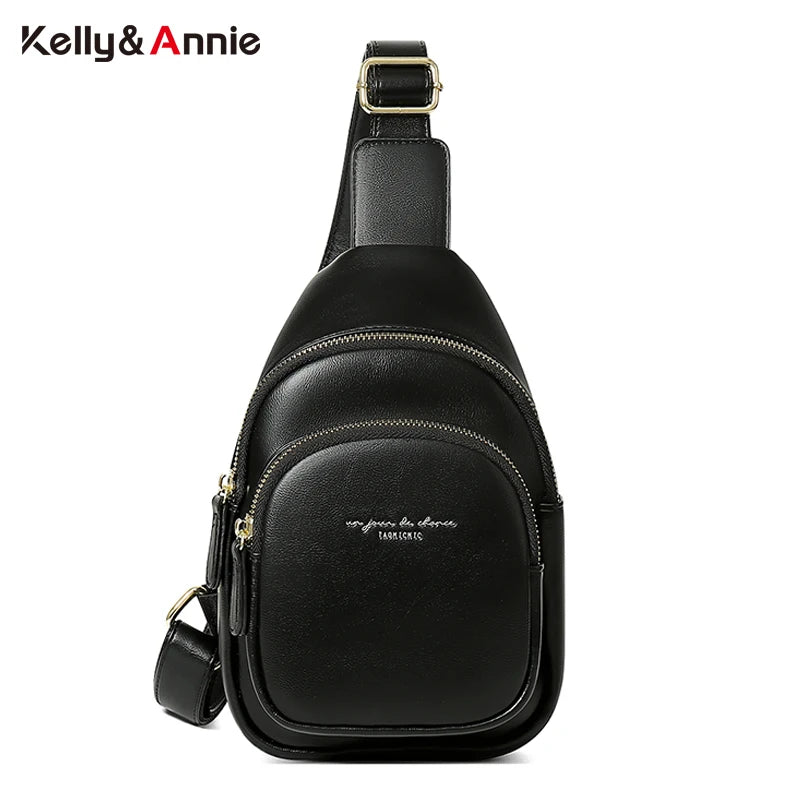 Women's Sports Casual PU Leather Waist Pack Crossbody Bag