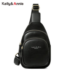 Women's Sports Casual PU Leather Waist Pack Crossbody Bag