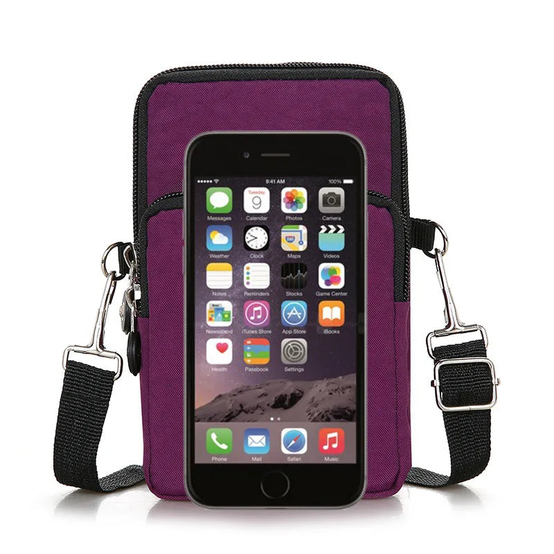 Sports Small Shoulder Bags Nylon Three-Purpose Leisure Mobile Phone Protective C