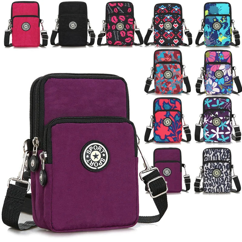 Sports Small Shoulder Bags Nylon Three-Purpose Leisure Mobile Phone Protective C