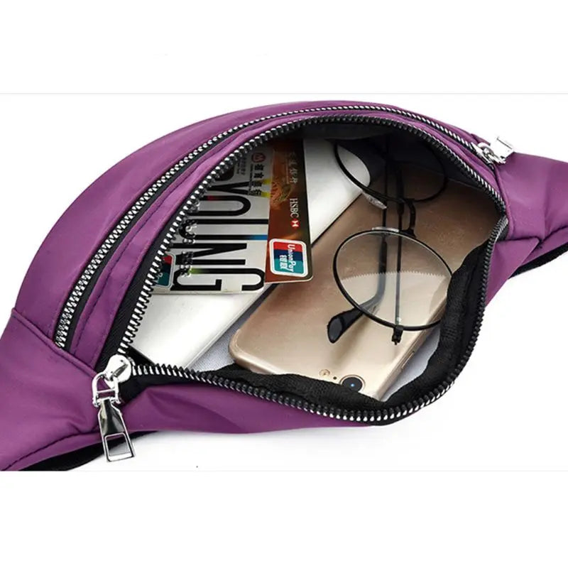 Women's Sports Travel Waist Bag Nylon Phone Pouch Wear-resistant