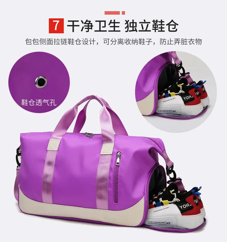 Gym Bag Dry Wet Separation Yoga Bag Large Capacity Travel Duffle Bag