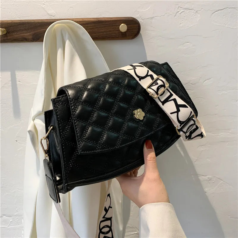 Spring Plaid Crossbody Bag Women Messenger Bag Female Lock Shoulder Bag