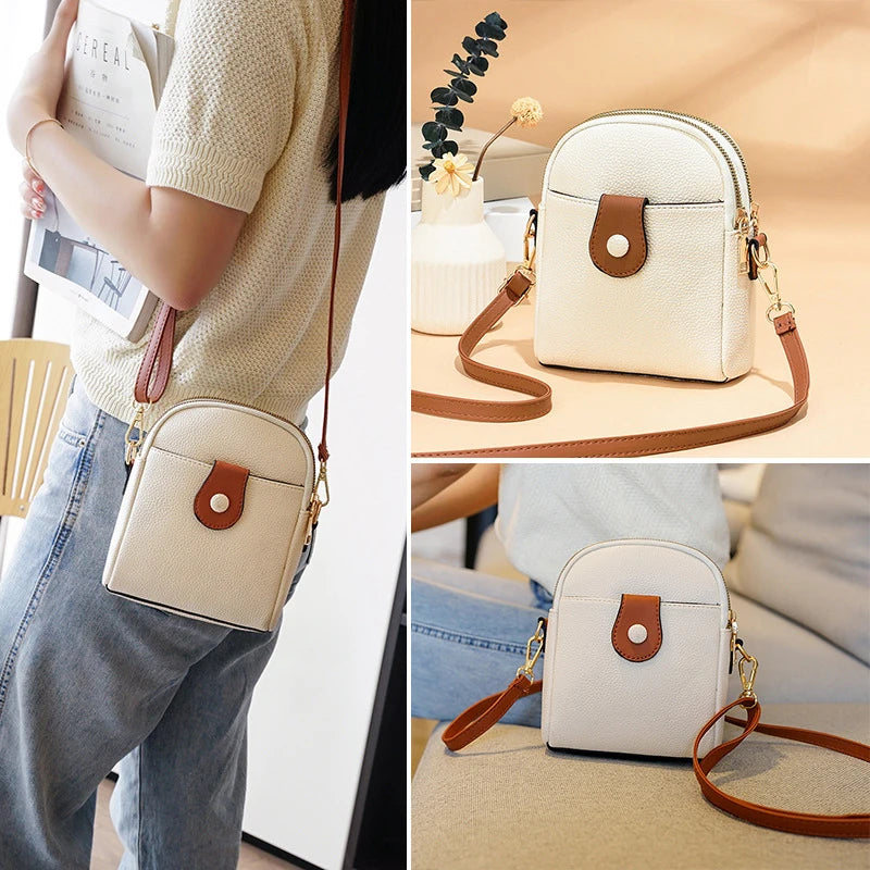 Spring Soft PU Leather Women Shoulder Bags Lightweight Small Satchel