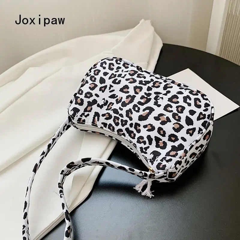 Spring Leopard Print Shoulder Bag Women Vintage Pu Leather Handbag Crossbody