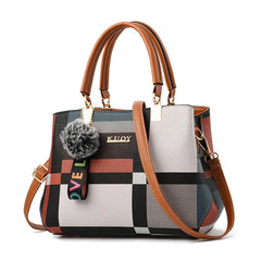 Spring Plaid Shoulder Bag Women Large Capacity High Messenger Handbag