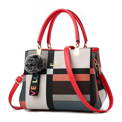 Spring Plaid Shoulder Bag Women Large Capacity High Messenger Handbag
