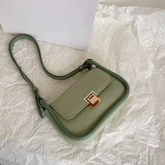 Spring Underarm Shoulder Bags Women Contrast PU Leather Flap Handbag Clutch