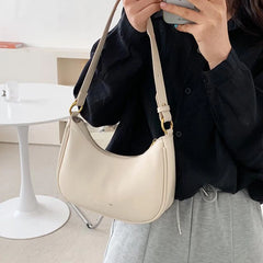 Vintage Half-moon Shoulder Bag Purse Women Pu Leather Handbag Clutch