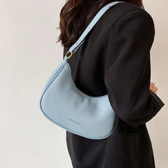 Vintage Half-moon Shoulder Bag Purse Women Pu Leather Handbag Clutch