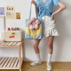 Spring Women Messenger Bag Lovely Flower Ladies Large Capacity Shopping Bags