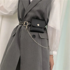 Spring Women Waist Pack PU Fanny Pack Women's Gift Belt Bag Crossbody Chain Bags